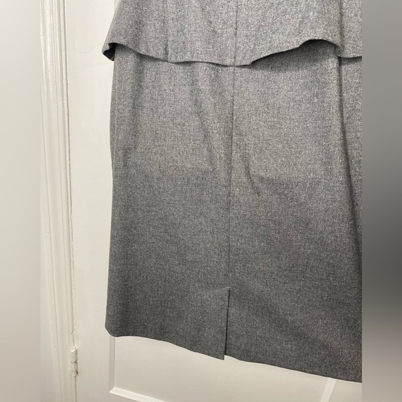 BANANA REPUBLIC NWT Italian Herringbone Flannel Peplum Gray Square Neck Dress - Picture 7 of 9